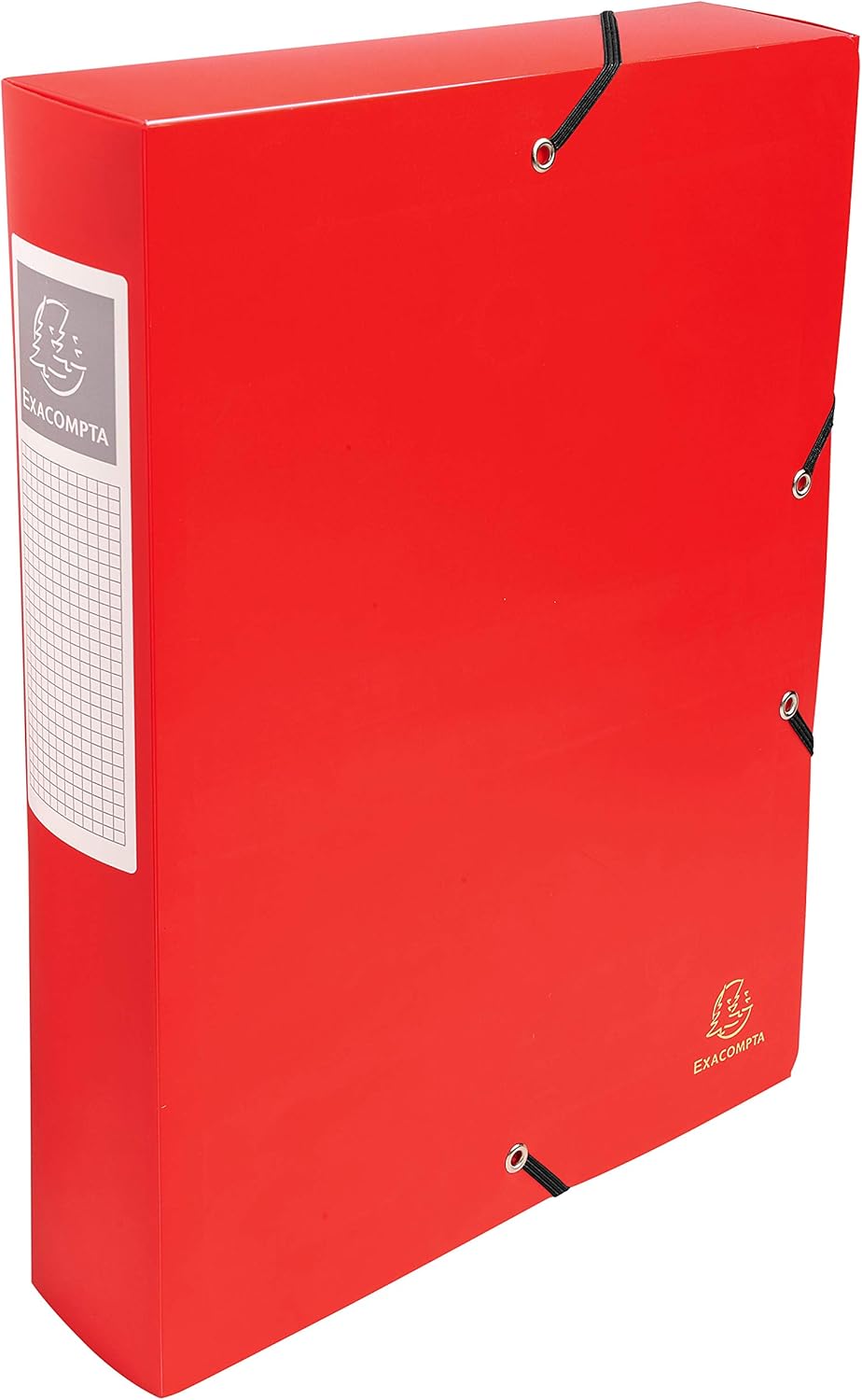 Exacompta Uni PP Elasticated Filing Box, A4, 60 mm Spine, A4 - Red