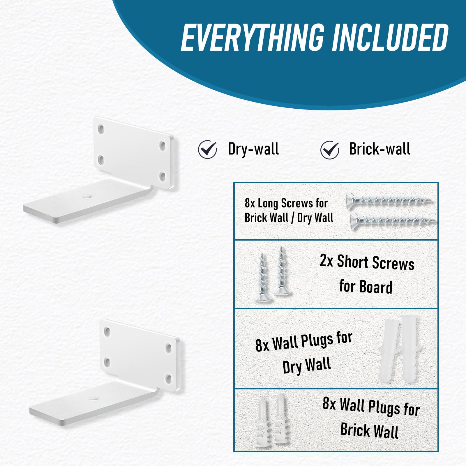 Heavy-Duty Scaffold Board Shelf Brackets 12.5cm, 2 PCS Metal Floating Shelf Brackets - Image 4