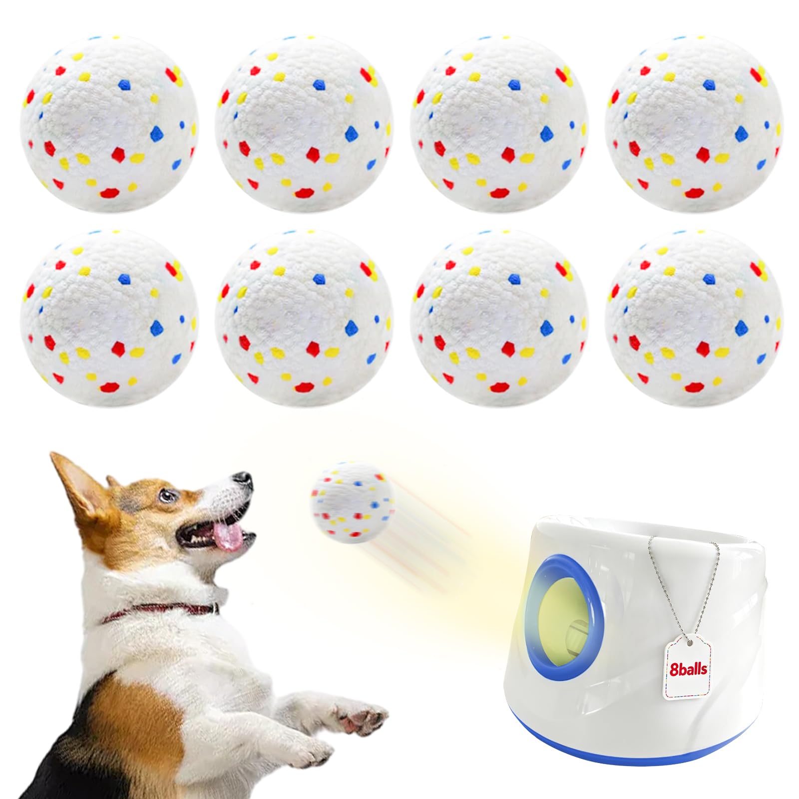 RoseYouth 8 Pack Dog Toy Balls, 2.28 Inch ETPU Material, Replacement Balls for Automatic Ball Launcher Machine, Perfect for Small & Medium Dogs, Perfect for 2.28 Inch Automatic Launcher — image 1