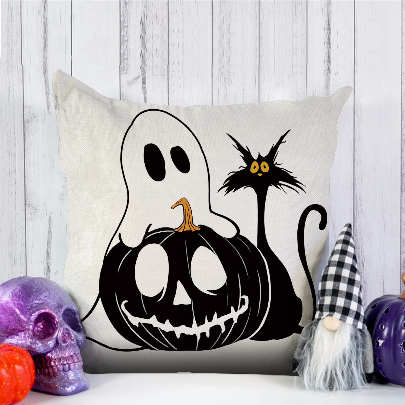 Amazon.com: Fjfz Halloween Black Cat Decorative Throw Pillow