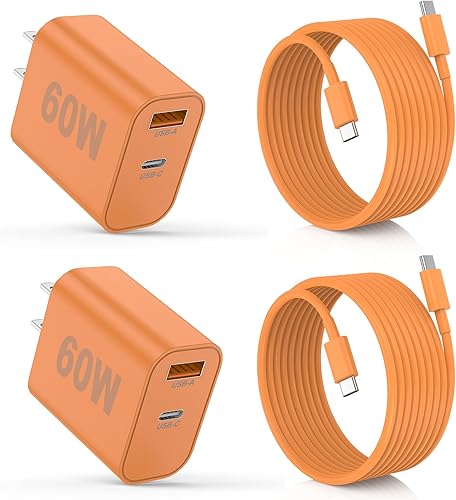 Miniatura 19 de Cargador para iPhone 17/16/15 Pro/Pro Max, cargador de pared USB-C de doble puerto con PD 40 W y carga rápida QC 20 W, cable USB-C de 6 pies para