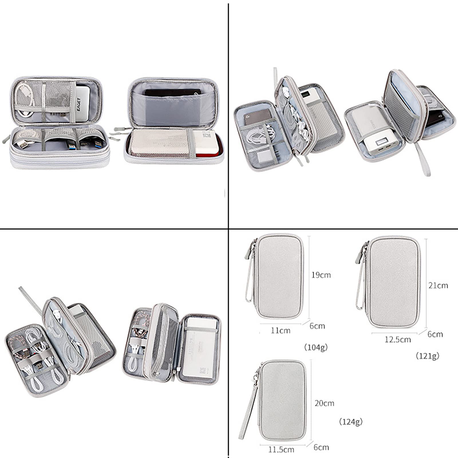 Organizer Da Viaggio Per Cavi E Accessori Elettronici – Borsa In Nylon Rosa – Dimensioni 19x11x2,8 Cm – Portatile E Leggera - 4