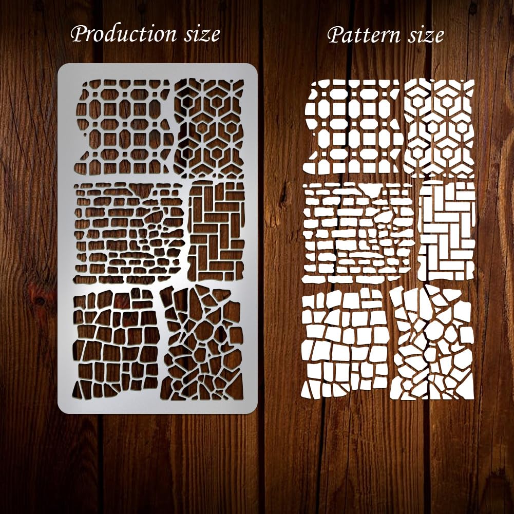 UNICRAFTALE Metal Stencils for Craft Wood Burning Brick Texture Stencils Stainless Steel Reusable Templates Layering Drawing Stencil for Journaling Painting Airbrush Carving Engraving Scrapbooking - Image 3
