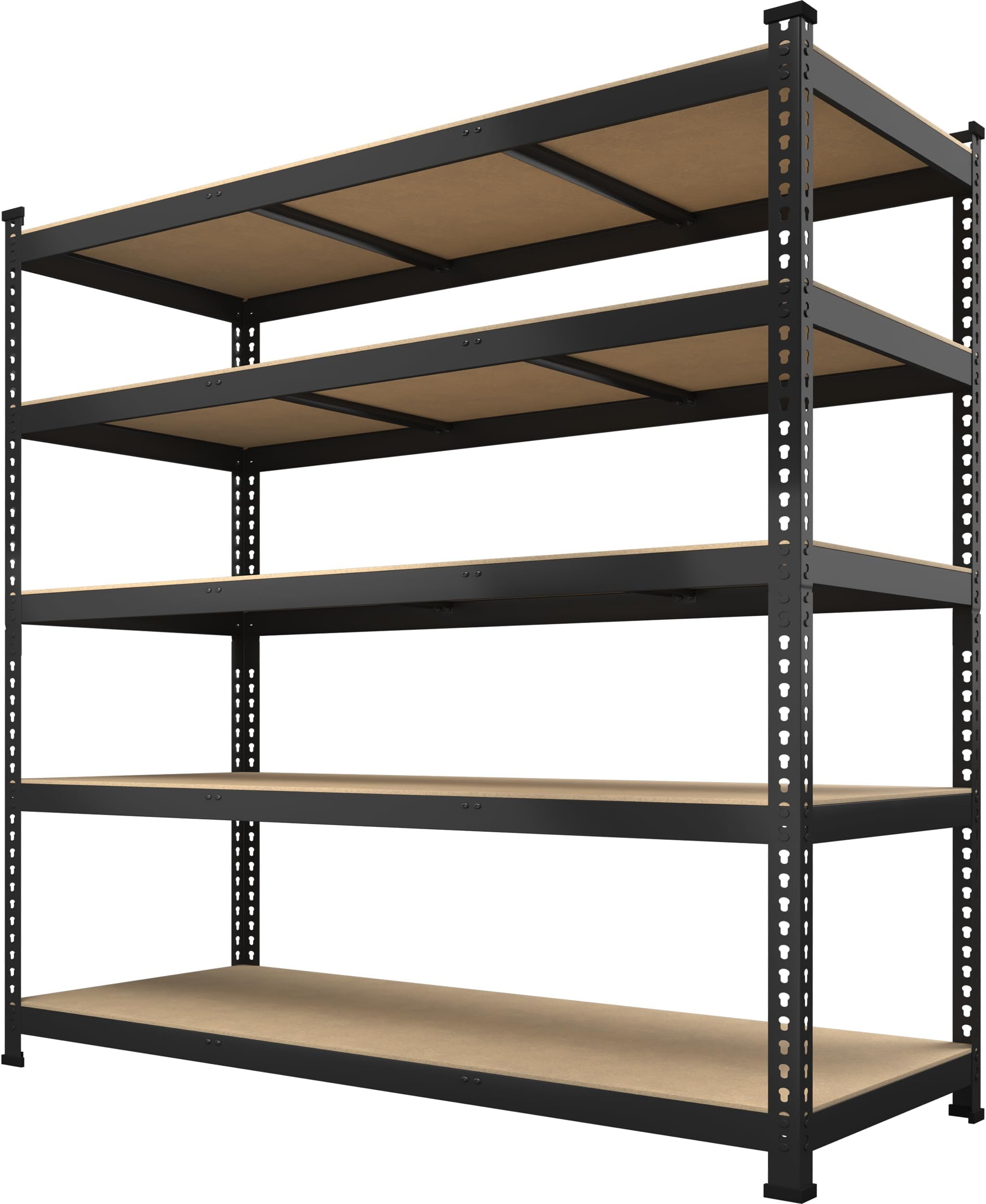 Edsal 48"W x 24"D x 72"H 5Shelf Steel Shelving, Black