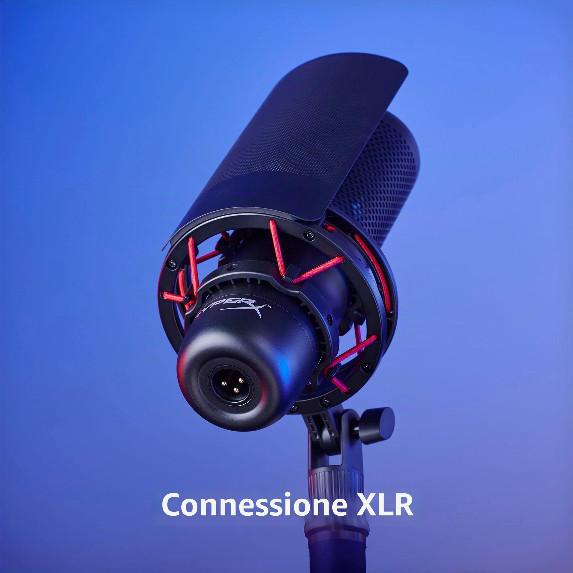 HyperX ProCast, Microfono XLR da Gaming, USB a condensatore, Anti-Vibrazione, FiltroPop, Illuminazione RGB, Tap-To-Mute, Streaming, Discord, Twitch, Discord, Youtube, per PC, PS5, PS4, Mac, Bianco