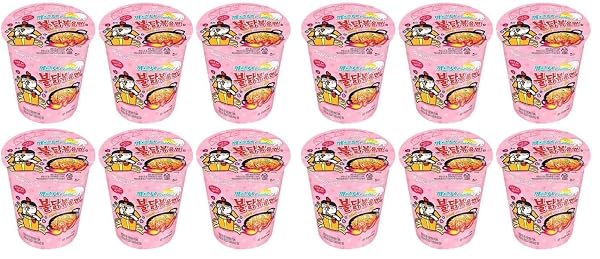 Samyang Carbo Spicy Chicken Fried Cup Noodles 80g × 6 Korean food, Korean ramen