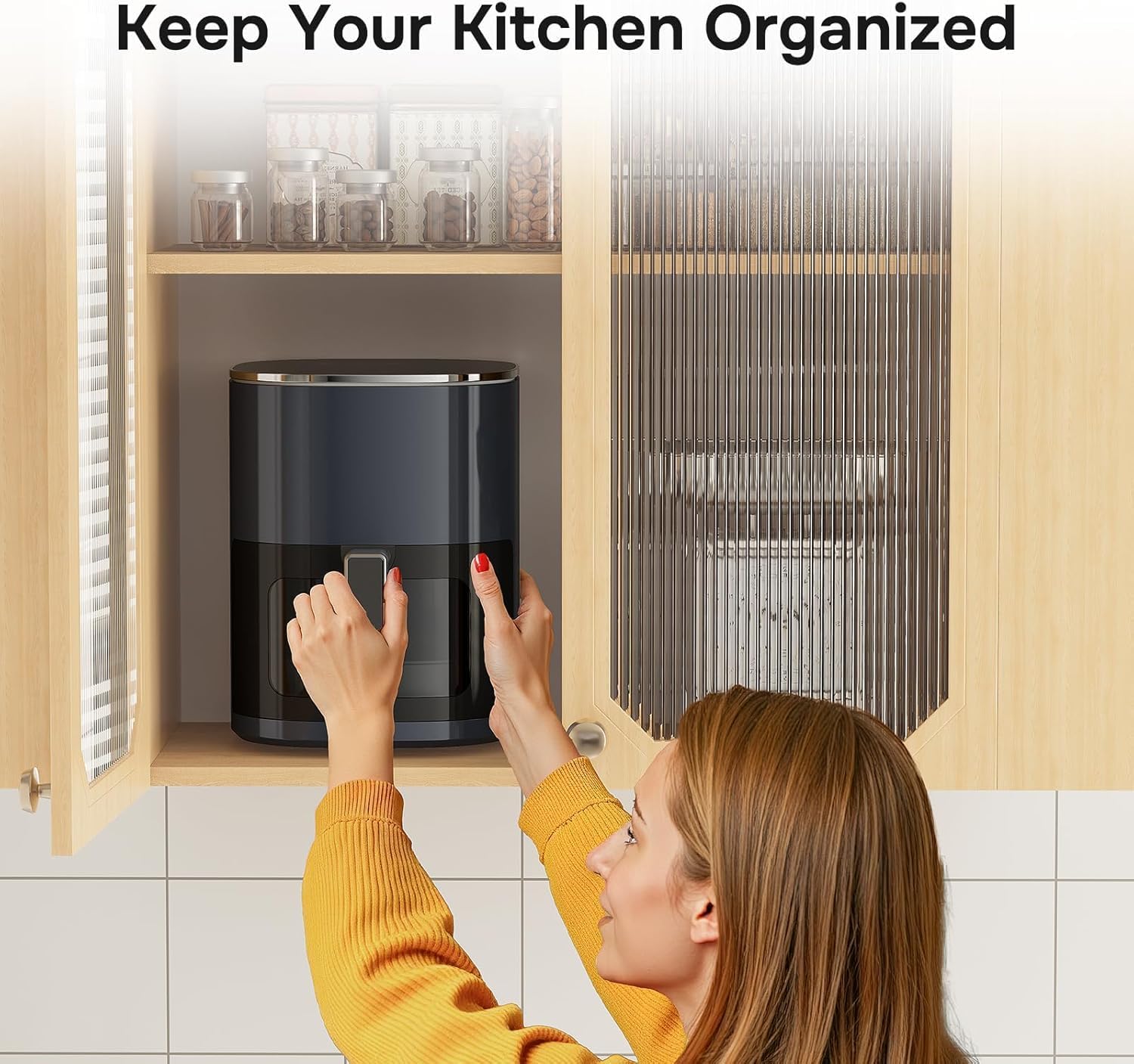 Simple Deluxe 12-in-1 Air Fryer 6.34 Qt, Digital Preset Airfryer with Visible Window, Nonstick and Dishwasher-Safe Basket, Air Fry, Roast, Bake, Dehydrate, Fries, 1700W, Gary