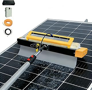 Solar Reinigungsbürste Teleskop – Drehkopf mit 380RPM, 60cm Arbeitsbreite, Nass- & Trockenmodus, einfache Bedienung für eine Person, ideal für Hausbesitzer, Wohnmobile & Solarmodule Corded-12M