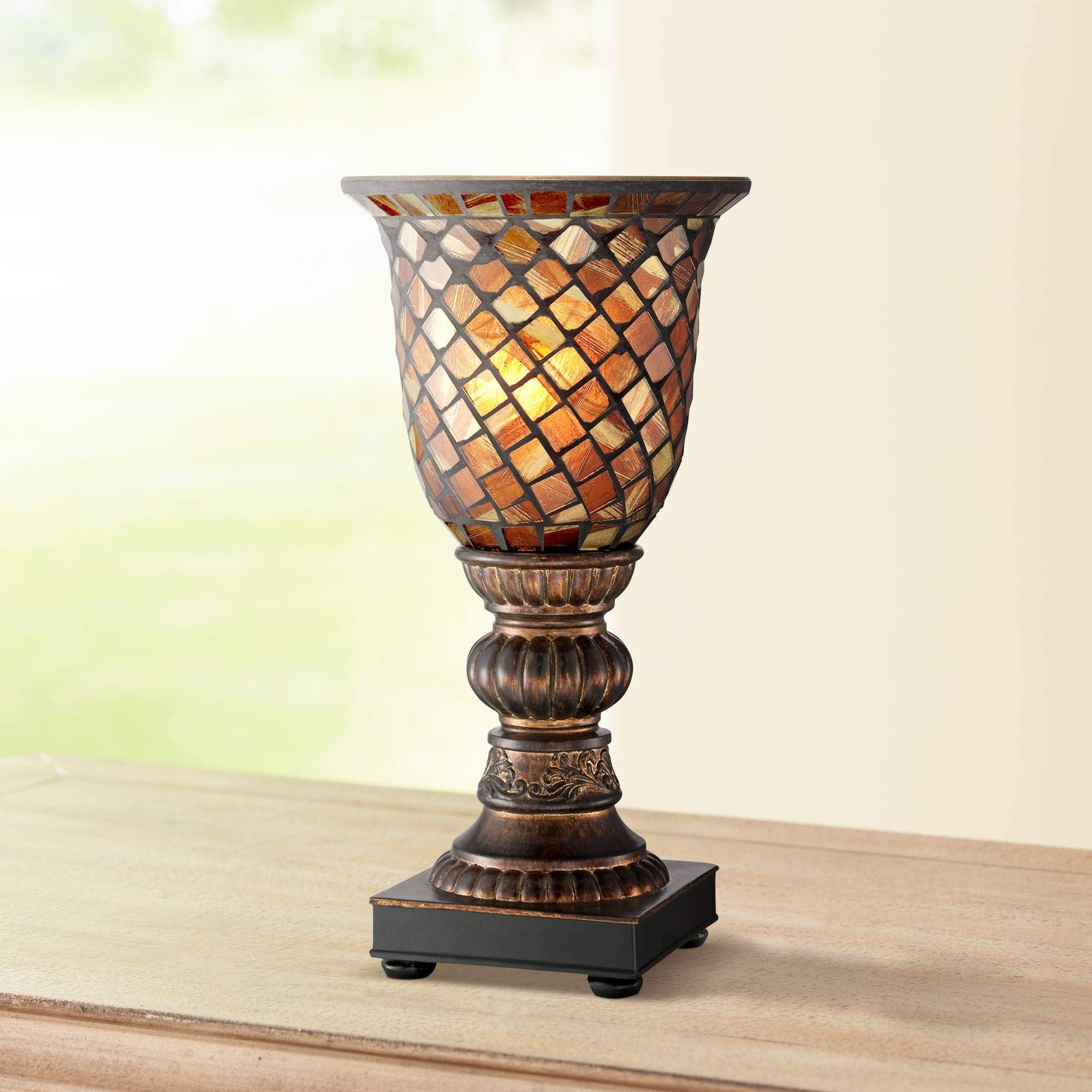 Regency Hill Traditional Country Cottage Console Accent Table Lamp 18 1 ...
