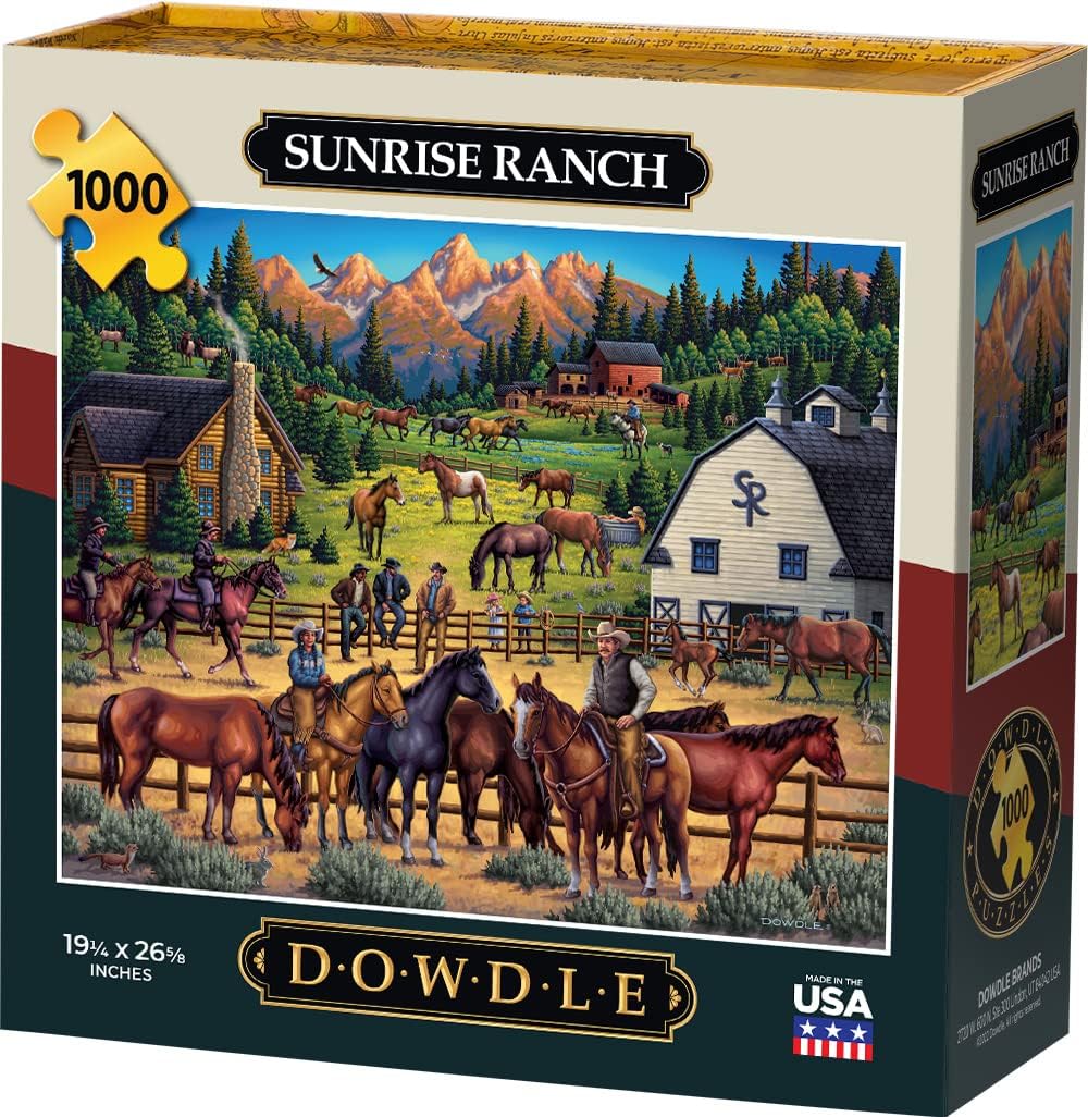Dowdle Jigsaw Puzzle Sunrise Ranch 1000 Piece Toys & Games