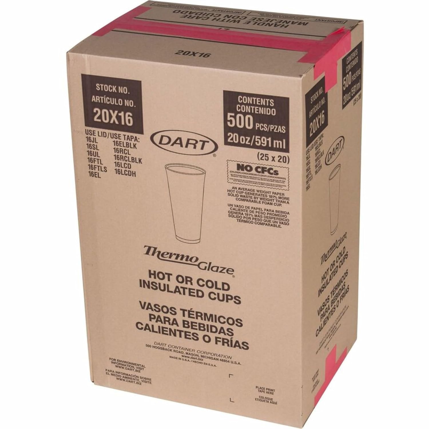 Dart 20 oz Cafe G Foam Cup (Case of 500)