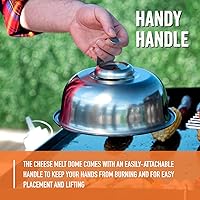 Vista 6 de Yukon Glory™ Cúpula de plancha con termómetro integrado, diseñada para parrillas Blackstone, perfecta para derretir queso, cocinar verduras al vapor