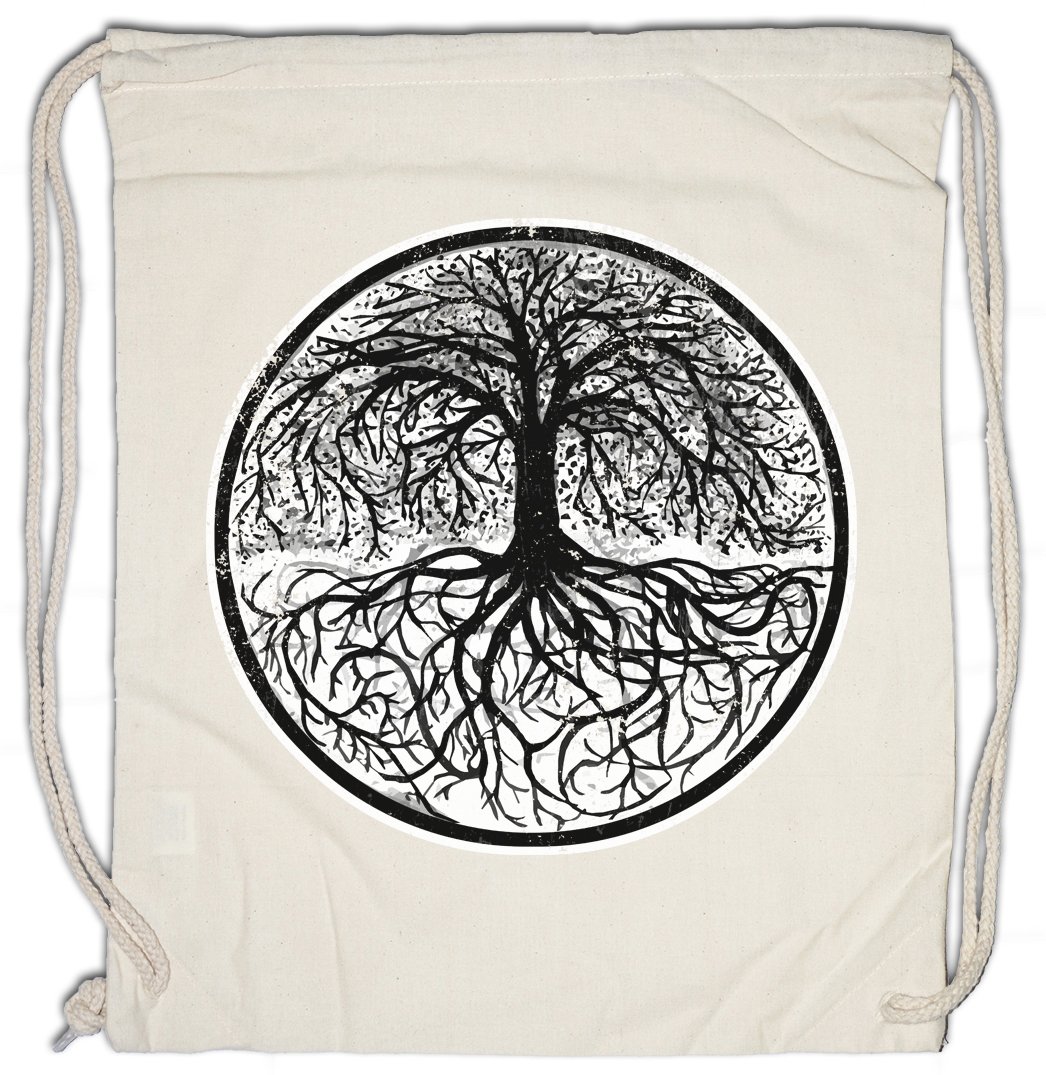 Urban Backwoods Turnbeutel 'Yggdrasil Mjölnir' - Sporttasche Aus Baumwolle, 38x46 Cm, Mit Zugbändern