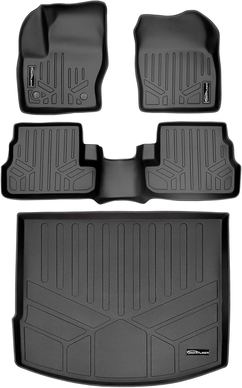 SMARTLINER Custom Fit Floor Mats 2 Rows and Cargo Liner Set for 2015-2016 Lincoln MKC