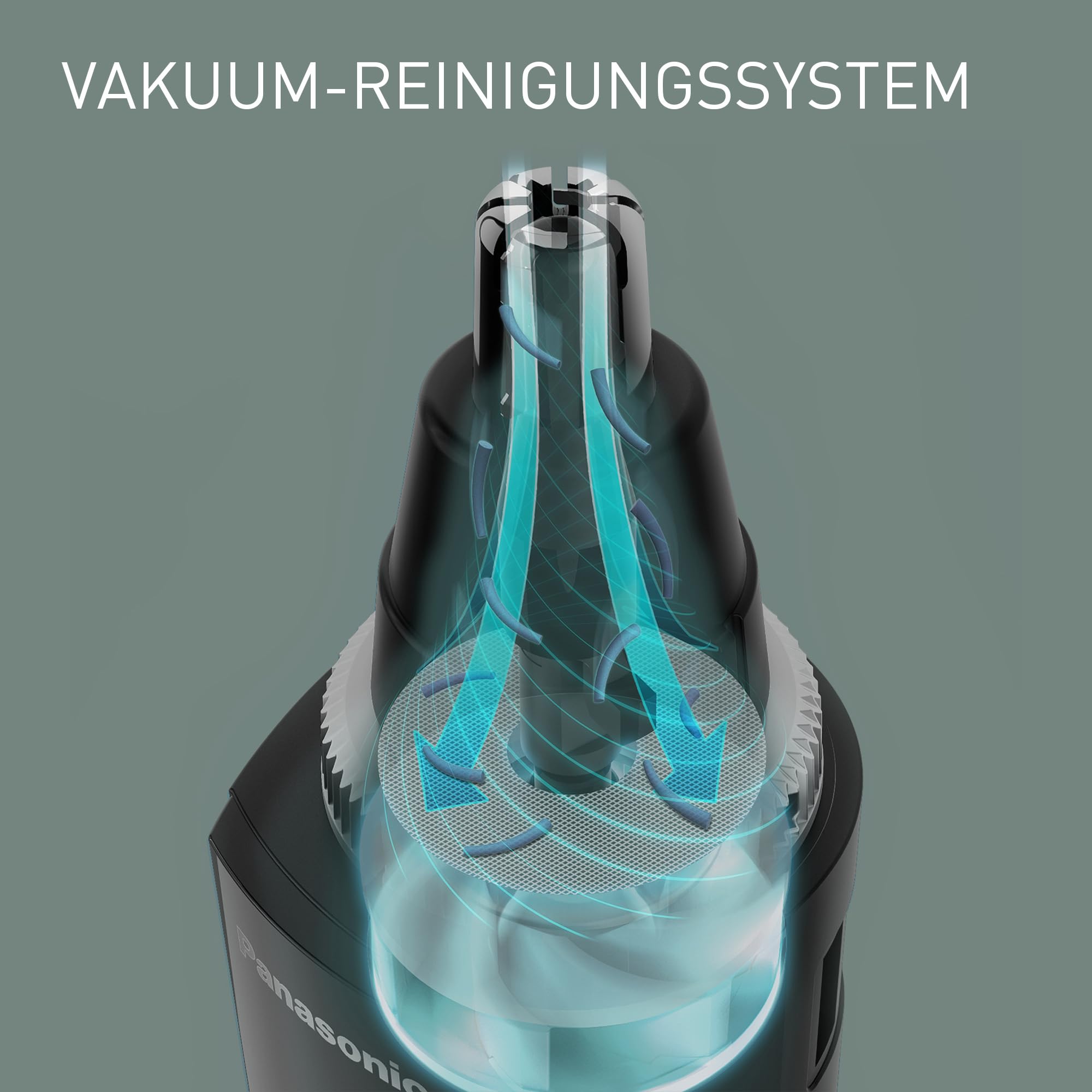 Panasonic ER-GN300-K503 Nasenhaarschneider für Männer, Premium-Elektrorasierer, Nasen-, Ohren- und Augenbrauen-Trimmer, wasserdicht, batteriebetrieben, Schwarz