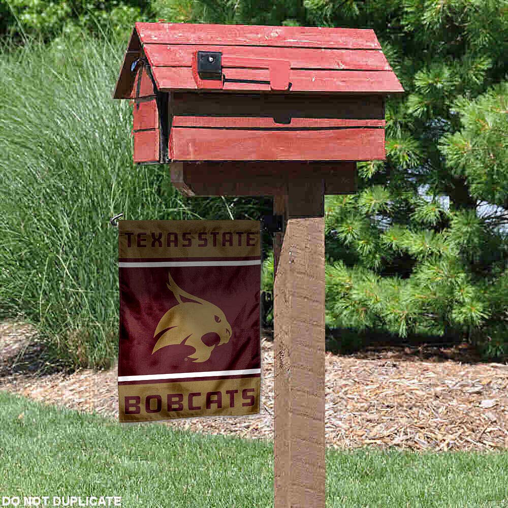 Texas State Bobcats Garden Flag - 13"x18" Double Sided College Banner