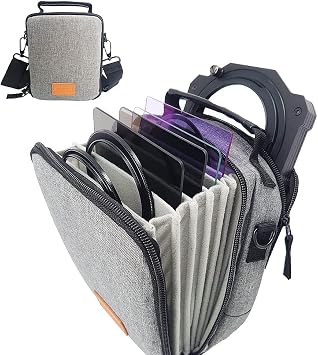 JONGSUN Camera Lens Filter Bag Camera Mount Backpack Storage Box with Shoulder Strap for 1 Filter Holder and 6 Filters (100 x 100 mm & 100 x 150 mm Square Rectangular Filters)
