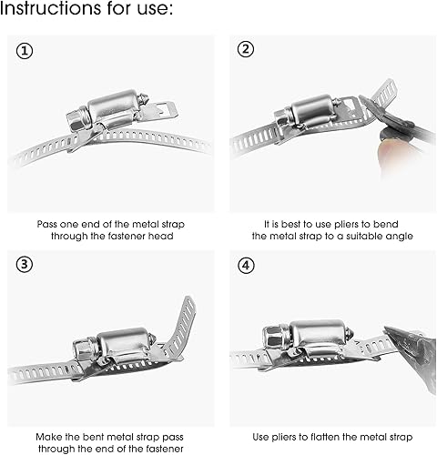 Miniatura 3 de Abrazaderas de manguera de 20 pies ajustable de acero inoxidable 304 Abrazadera de manguera grande con 9 sujetadores abrazaderas de conducto para