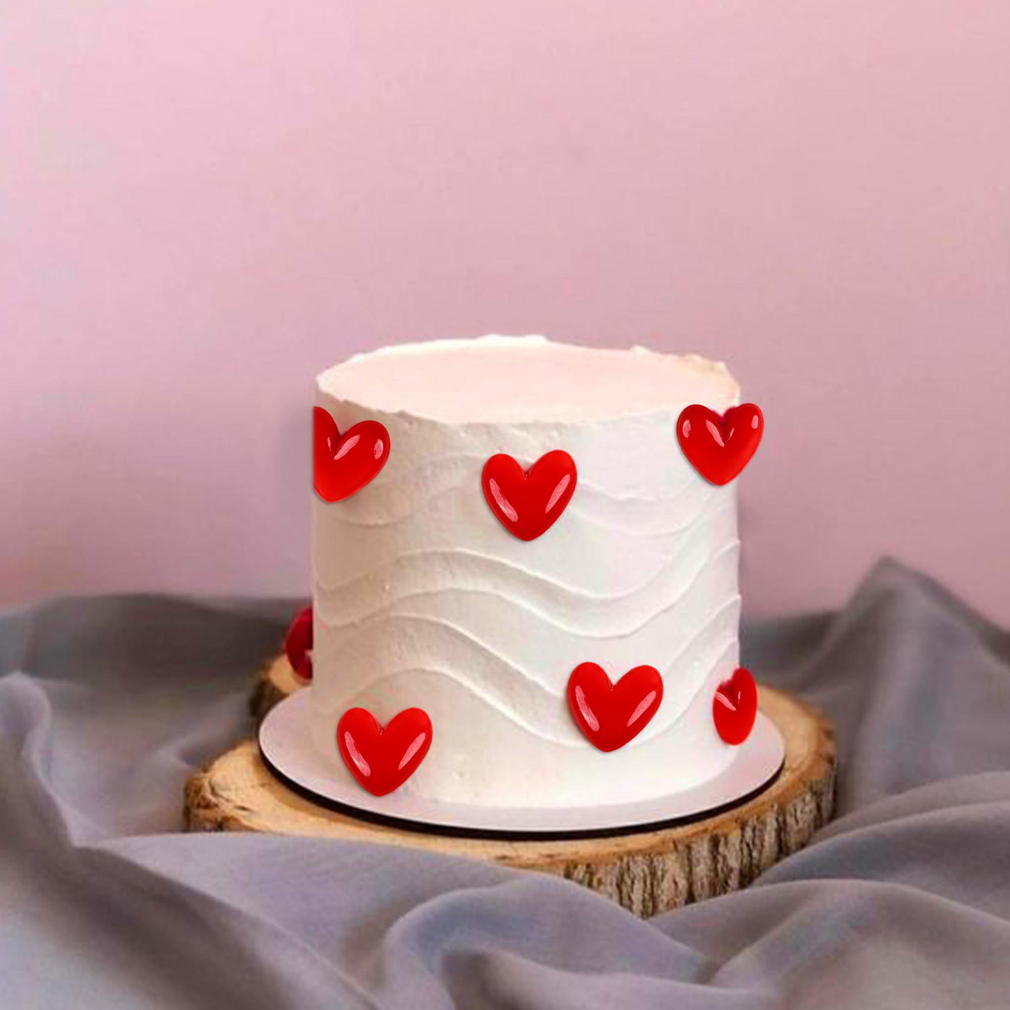 Set 20 Cupcake Topper Cuore Multicolore In Rosa E Rosso Per Torte E Muffin