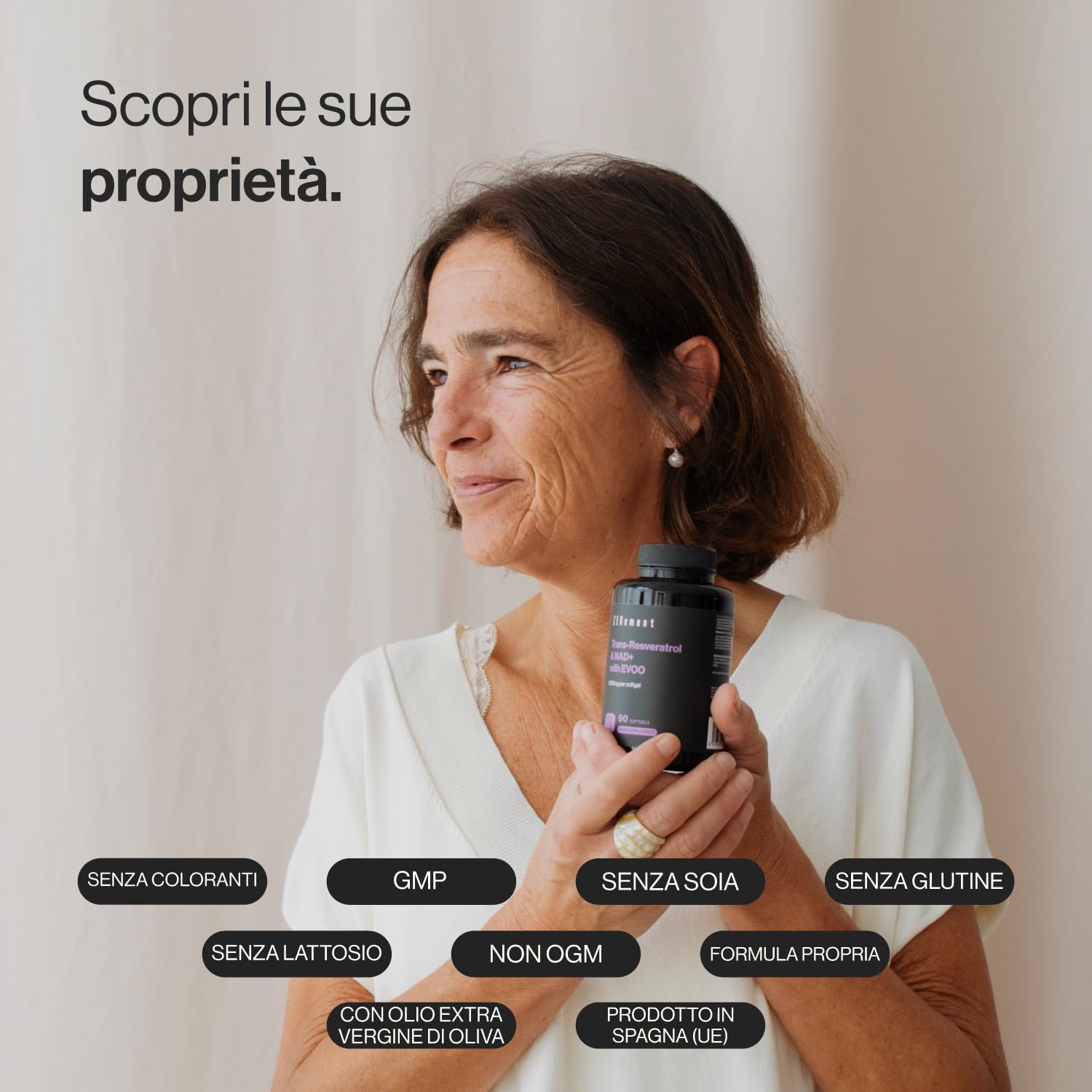 Trans-Resveratrolo & NAD+ con Olio Extravergine di Oliva, 1055 mg per Softgel, Alto Assorbimento e Formula Sinergica, 90 Softgel per 3 Mesi, Anti-invecchiamento, Attivatore delle Sirtuine - Zenement