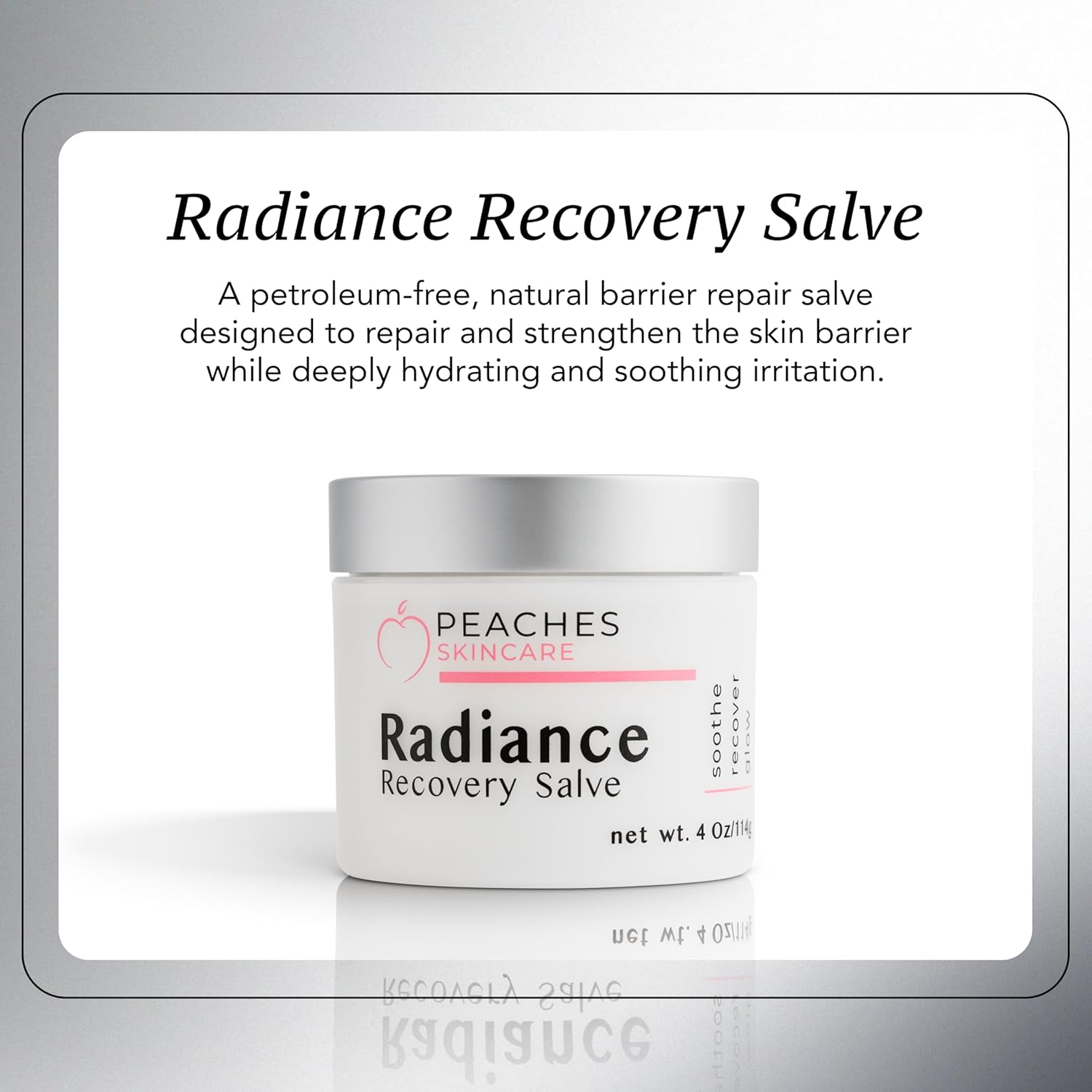 Peaches Skincare Radiance Recovery Salve - Hydrating Face Moisturizer for Delicate Skin - Petroleum Free - Calming Barrier Cream with Cacay Oil and Castor Oil - Overnight Recovery Moisturizer - Image 2