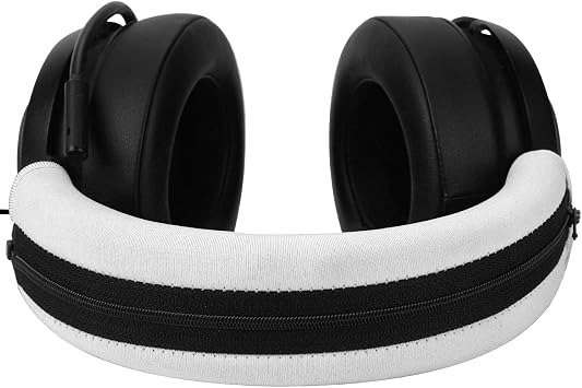 Kraken V2 & PRO Headband Cover, JARMOR Replacement Head Band Protector with Zipper [ Easy Installation ] for Razer Kraken V2 & V2 Pro Headphones Oval & Round Cushion ONLY White