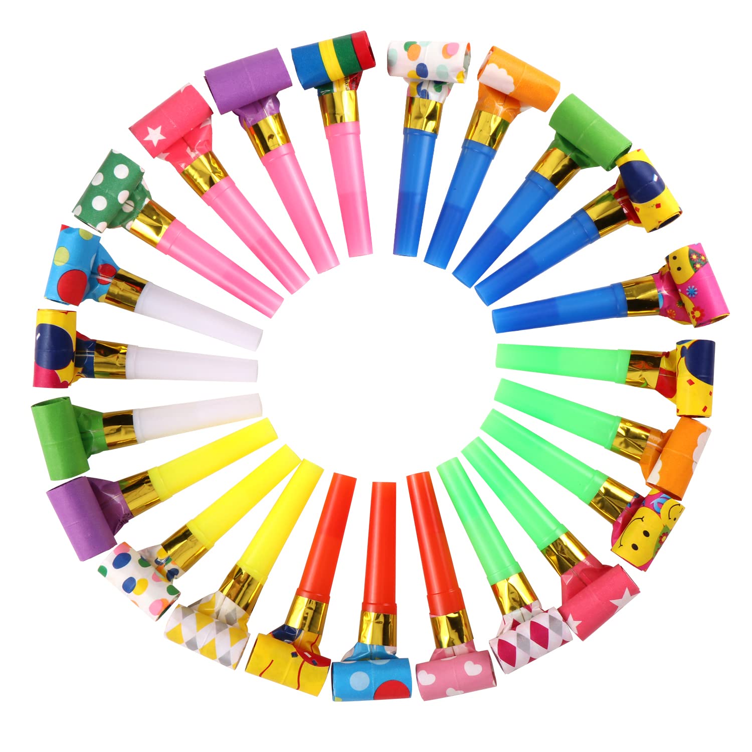 Sifflets De Fête Multicolores - Lot De 25 - Pour Anniversaire, Mariage, Graduation, événement Enfant