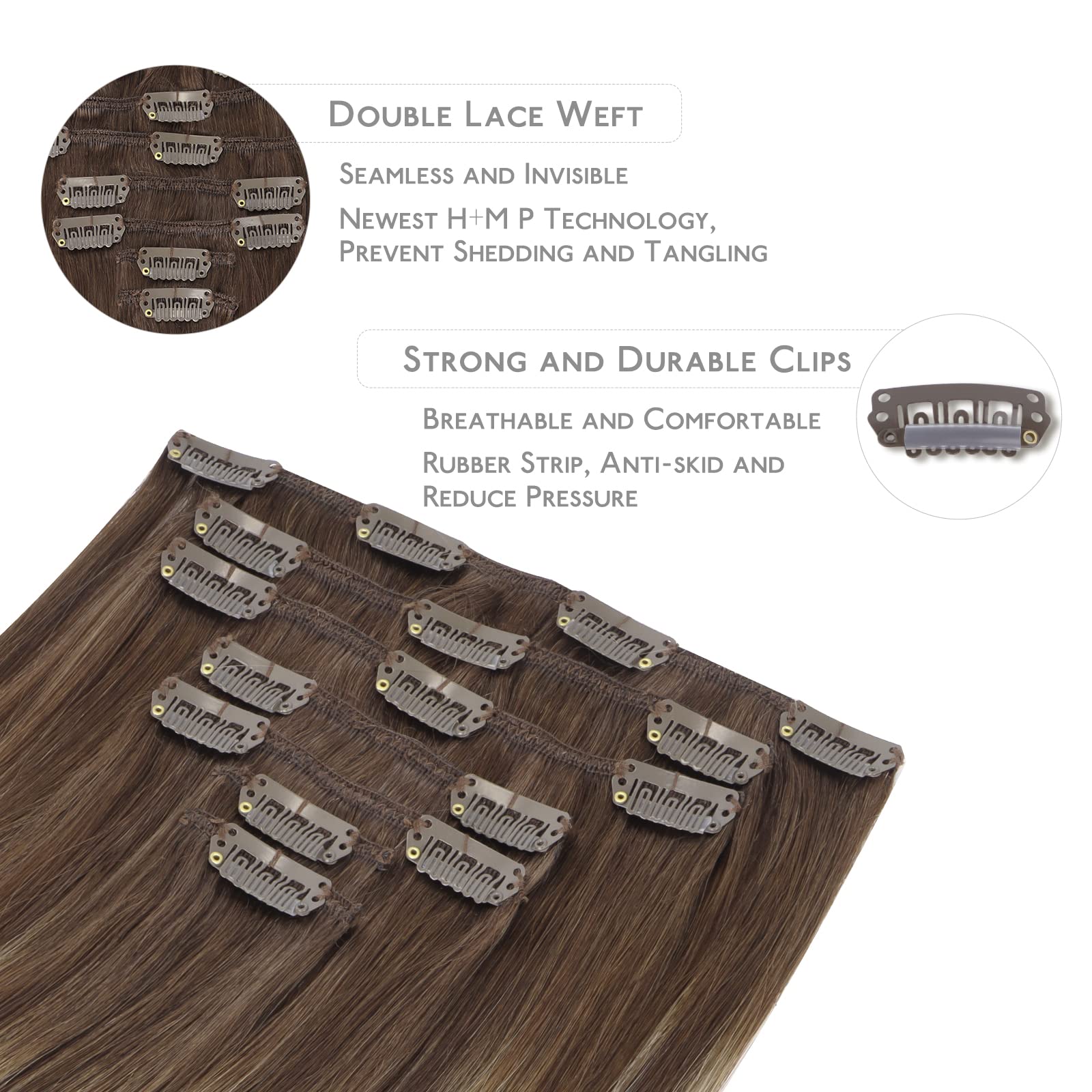 WENNALIFE Hair Extensions Clip In - Image 3