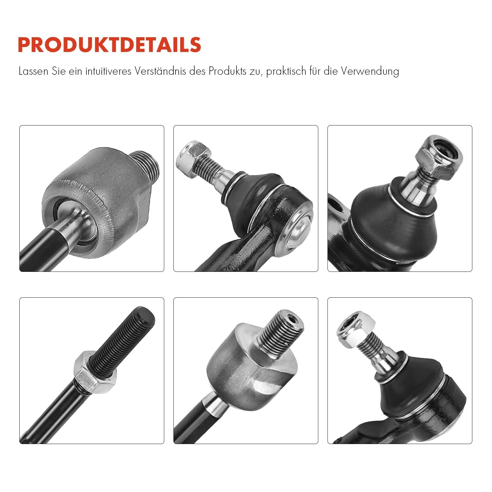 Frankberg 4x Rotule de Direction + 2x Rotule de Suspension Avant Compatible avec A3 Leon Toledo II O.c.t.a.v.i.a I B.o.r.a Golf IV New Beetle Remplacer# 1J0422803B 1J0422804B