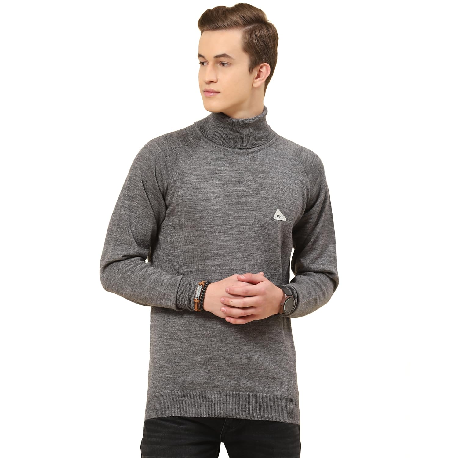 monte carlo Mens Grey Solid Turtle Neck Full Sleeve Pullover_1240528HN-1042-picture-39
