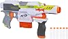 Nerf Modulus Stryfe Motorized Blaster - Fires 6 Darts in a Row - Includes Drop Grip, Barrel Extension, 6-Dart Clip, 6 Nerf Elite Darts