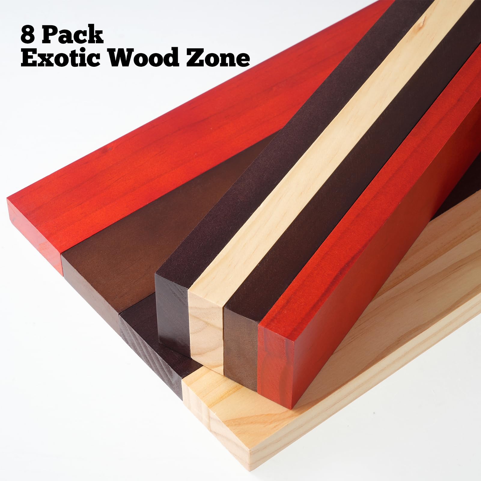 HFYZZ 8 Pack Exotic Hardwood Kit with Purpleheart, Zebrawood