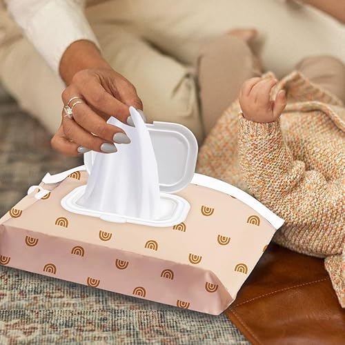 Miniatura 6 de Paquete de 3 dispensadores de toallitas para bebé, soporte para toallitas para bebés, contenedor de toallitas bohemias, bolsa reutilizable para