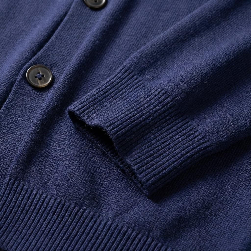 Men's Knit Cardigan Sweater- Long Sleeve V Neck Button Down Casual Cardigan-Slim Fit Soft Knitwear for Work or Daily Wear