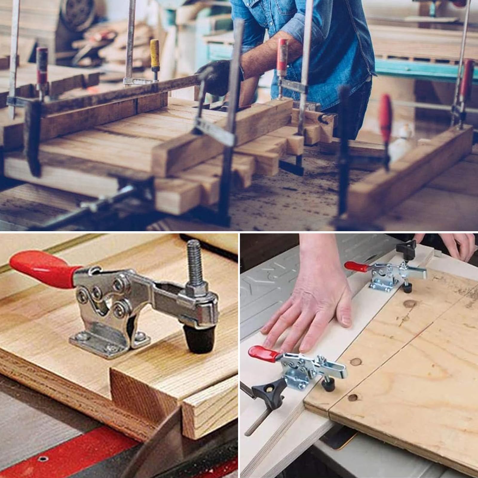 4x Kniehebelspanner Schnellspanner - Horizontal Toggle Clamp 90kg Tragkraft