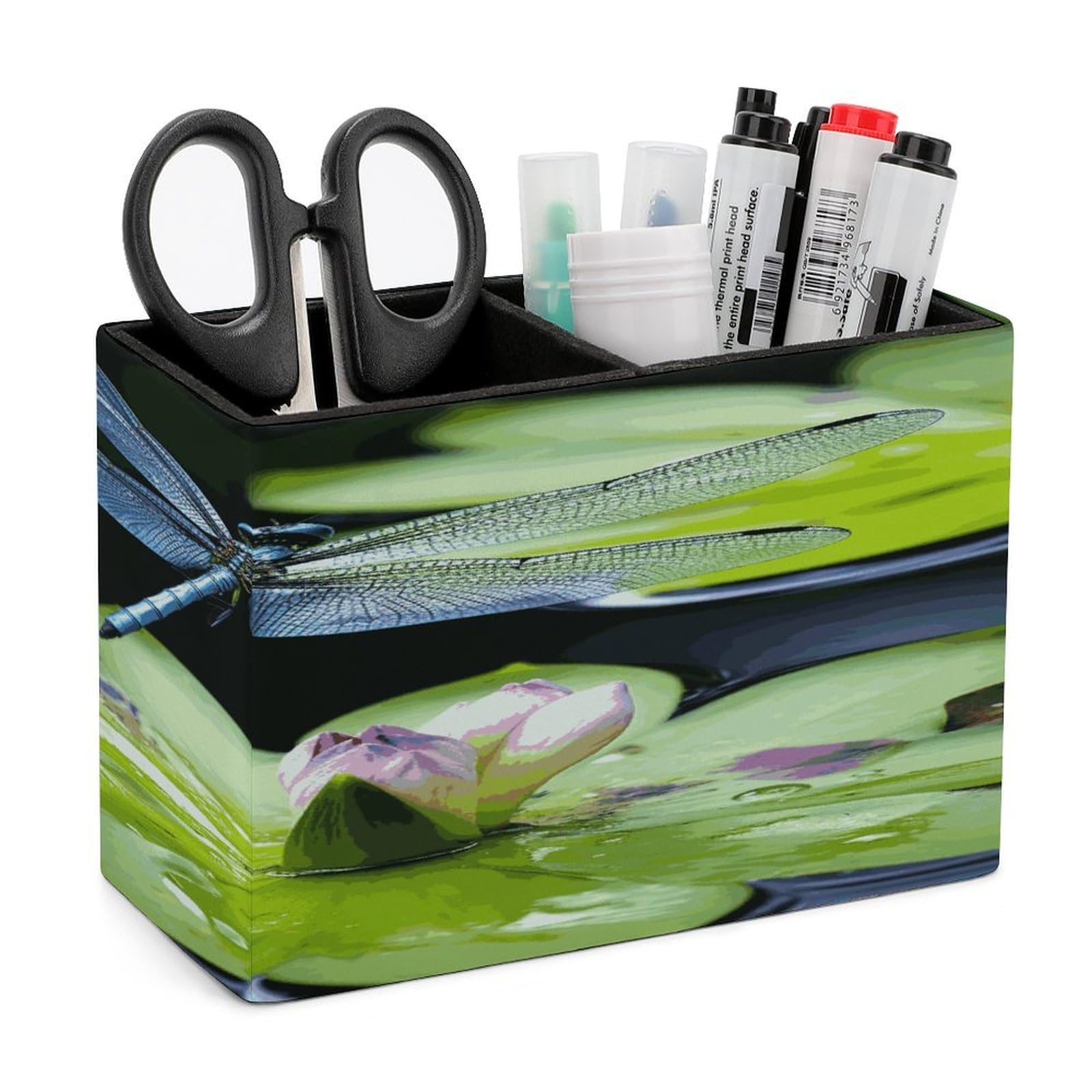 Porte-stylos en cuir poétique libellule pour l'étude