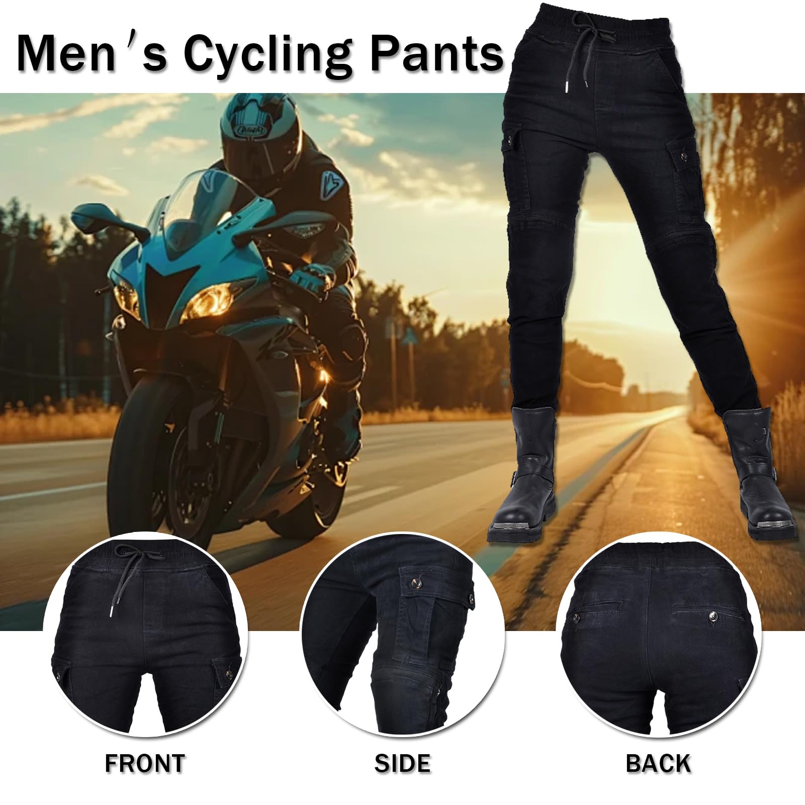 Damen-Motorradhose, Motorrad-Jeans, Verbessertes Gewebe Mit Knie- Und Hüftschutz, Motorrad-Jeans-Schutzhose, Motorradjeans Schutzhose Biker Pants (XL)