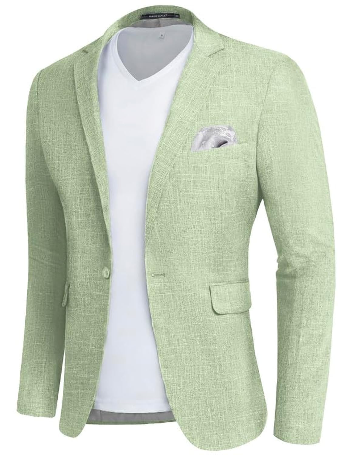 MAGE MALEMen's 2 Piece Suit Peaked Lapel One Button Tuxedo Slim Fit Velvet Blazer Party Dinner Jacket & Pants