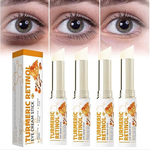 Crema de ojos con retinol de cúrcuma, bálsamo para ojos hidratante para ojeras e hinchazón, retinol antienvejecimiento para debajo de los ojos,