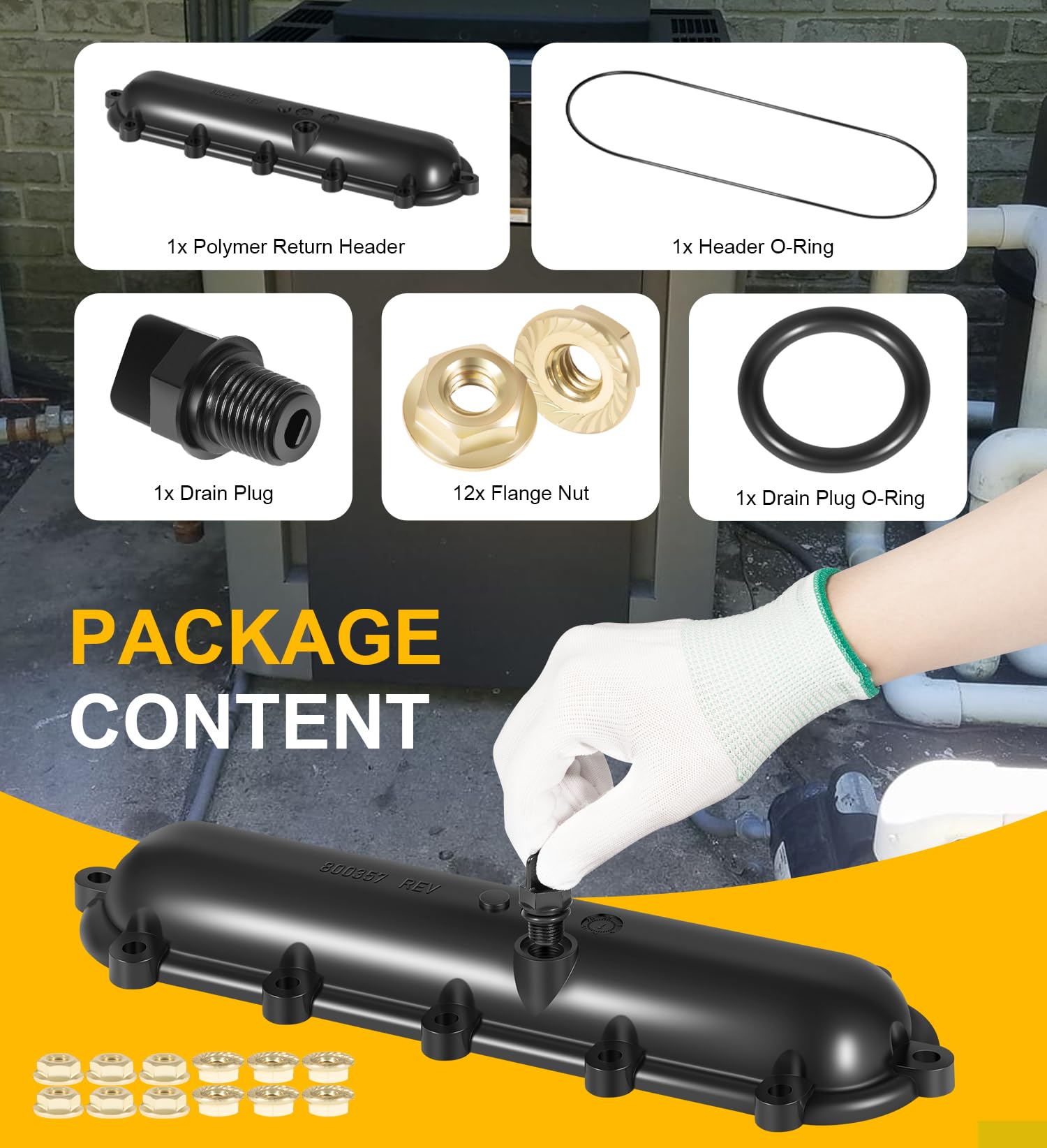 Repuesto para cabezal de retorno 206A - 407A con kit de tuercas de brida
