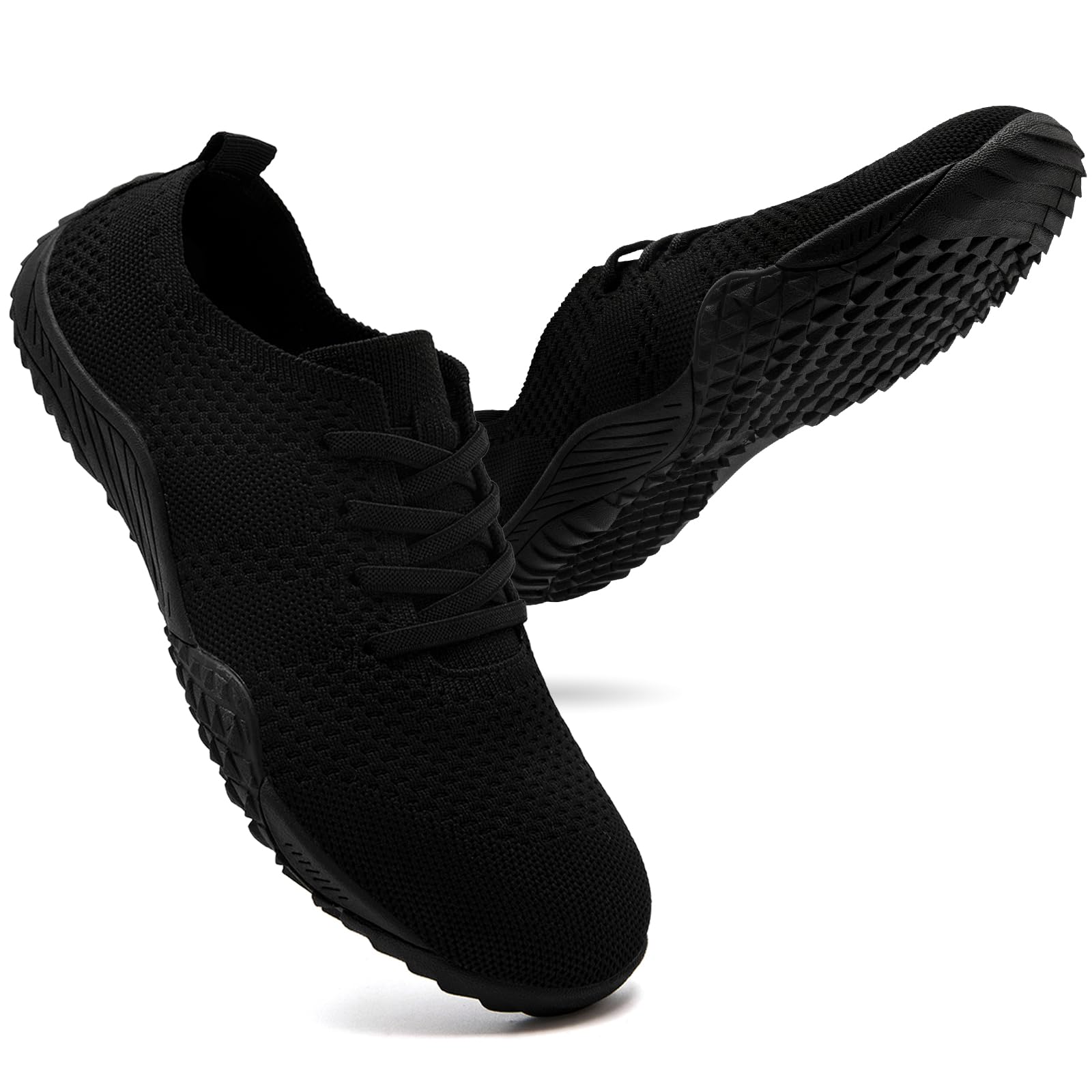 UNQWQZ Barfussschuhe Damen Weich Turnschuhe Hallenschuhe Atmungsaktiv Laufschuhe Trainlaufschuhe Bequem Sportschuhe Barfußschuhe Fitnessstudio rutschfest