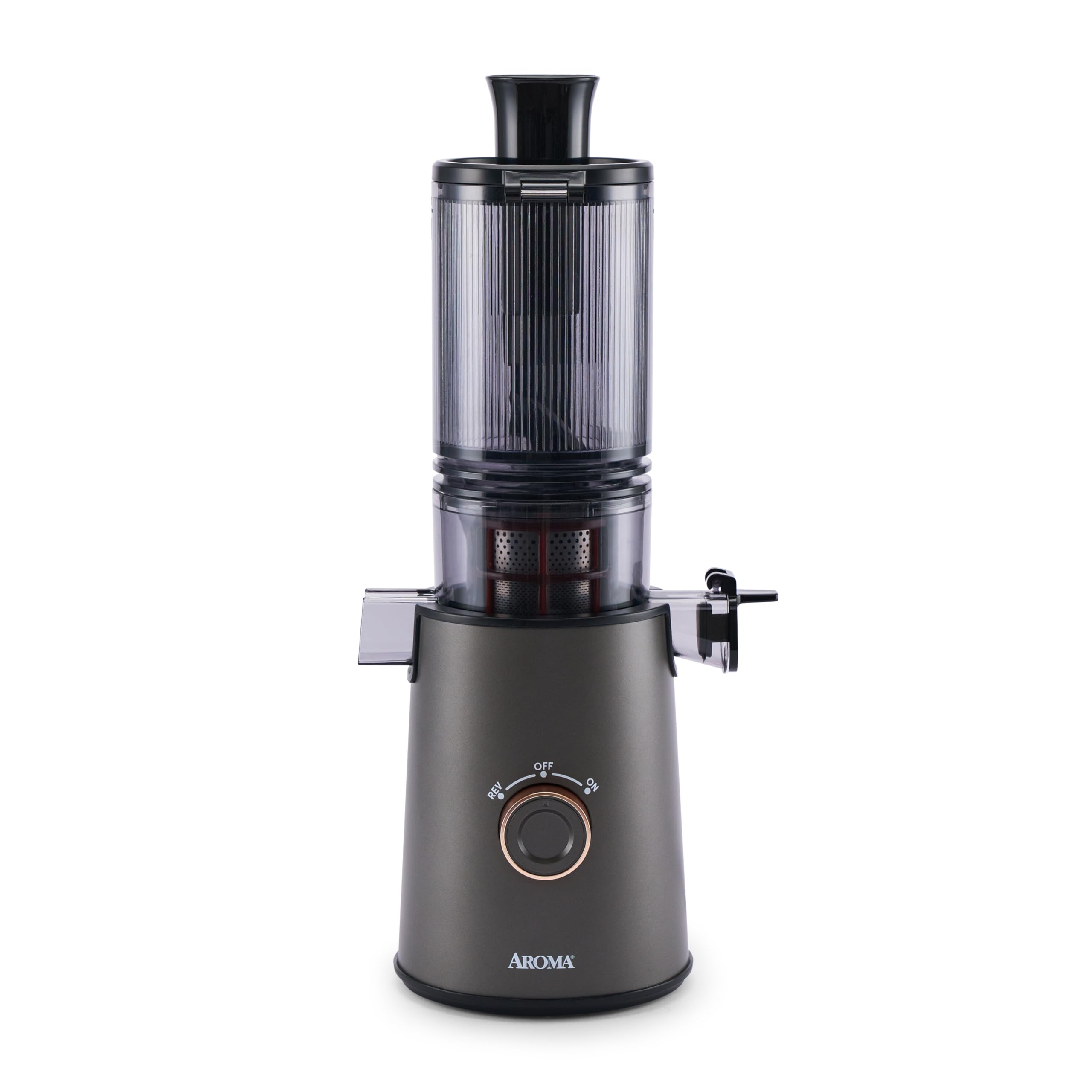 AROMA® Cold Press Juice Machine Slow Masticating Fruit and Vegetable Juicer for Home with Large 4-Inch Feeder and Double Pulp Filter
