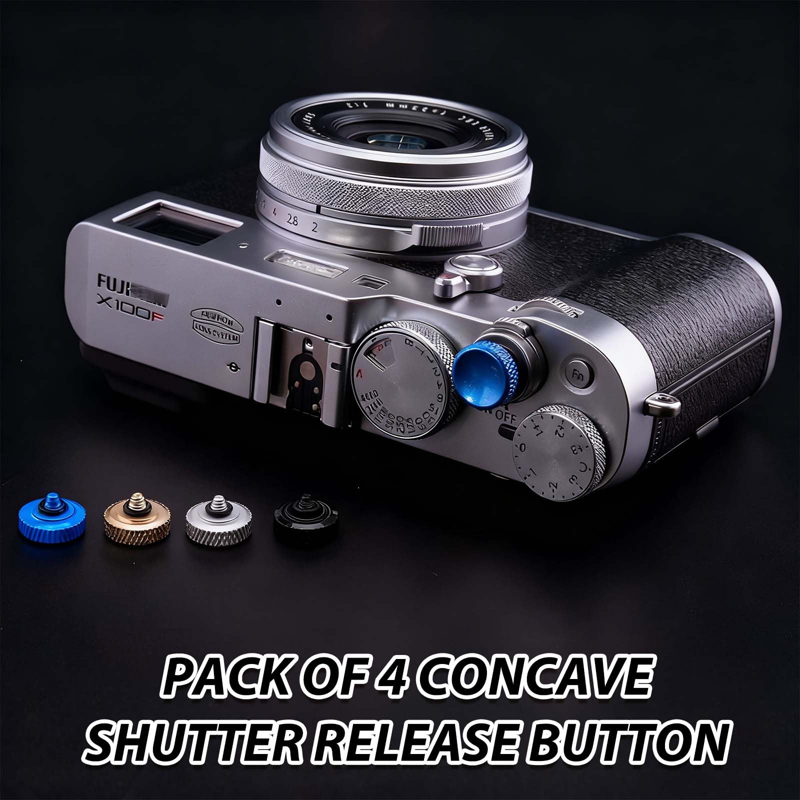 4 sztuki przycisku wyzwalania migawki aparatu, przycisk migawki do aparatu, pełna miedź, wklęsły przycisk migawki, kompatybilny z Fujifilm X-TS, Leica M1, Sony RX1, Hasselblad XD7, Canon F-1, Nikon