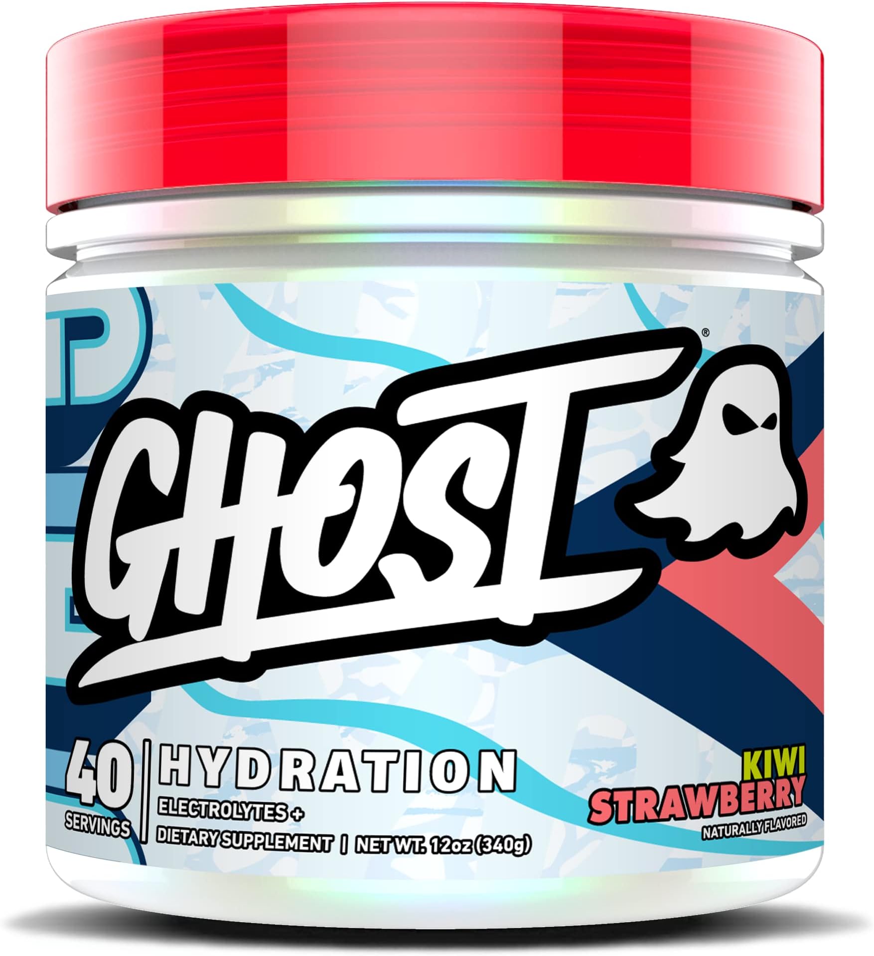 GHOST Hydration, Kiwi Strawberry, 40 Serv, Electrolyte Powder - Drink Mix Supplement with Magnesium, Potassium, Calcium, Vitamin C & Taurine for Energy & Endurance - Vegan, Free of Soy, Sugar & Gluten