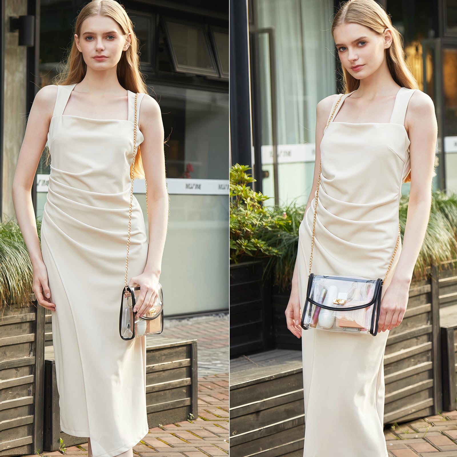 YGR Clear Bag Stadium Approved, Transparent Crossbody Bag Shoulder Bag for Stadium Events Concert, Clear Purse for Women