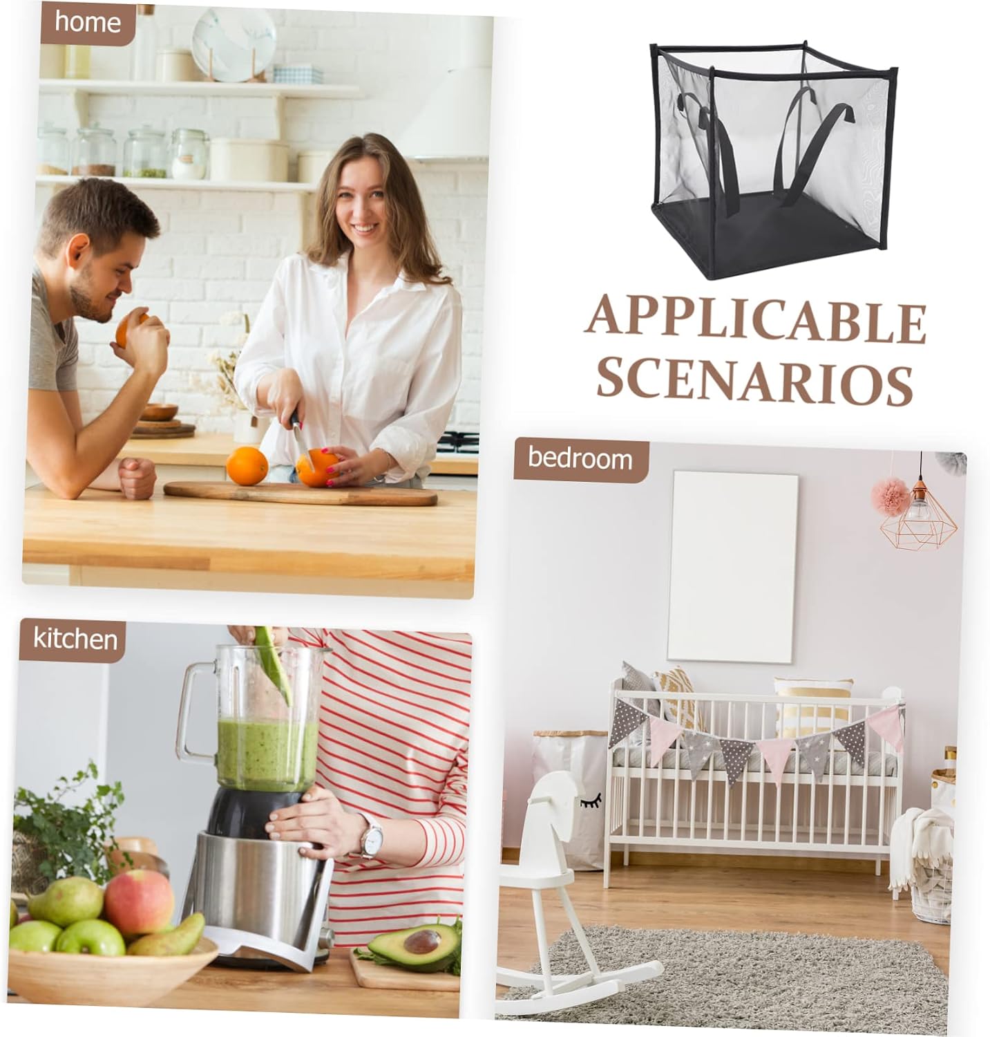 IMIKEYA Collapsible Mesh Laundry Basket with Handles Breathable Storage Hamper for Clothes Blankets Lightweight Foldable Home Organizer for Bedroom and Bathroom
