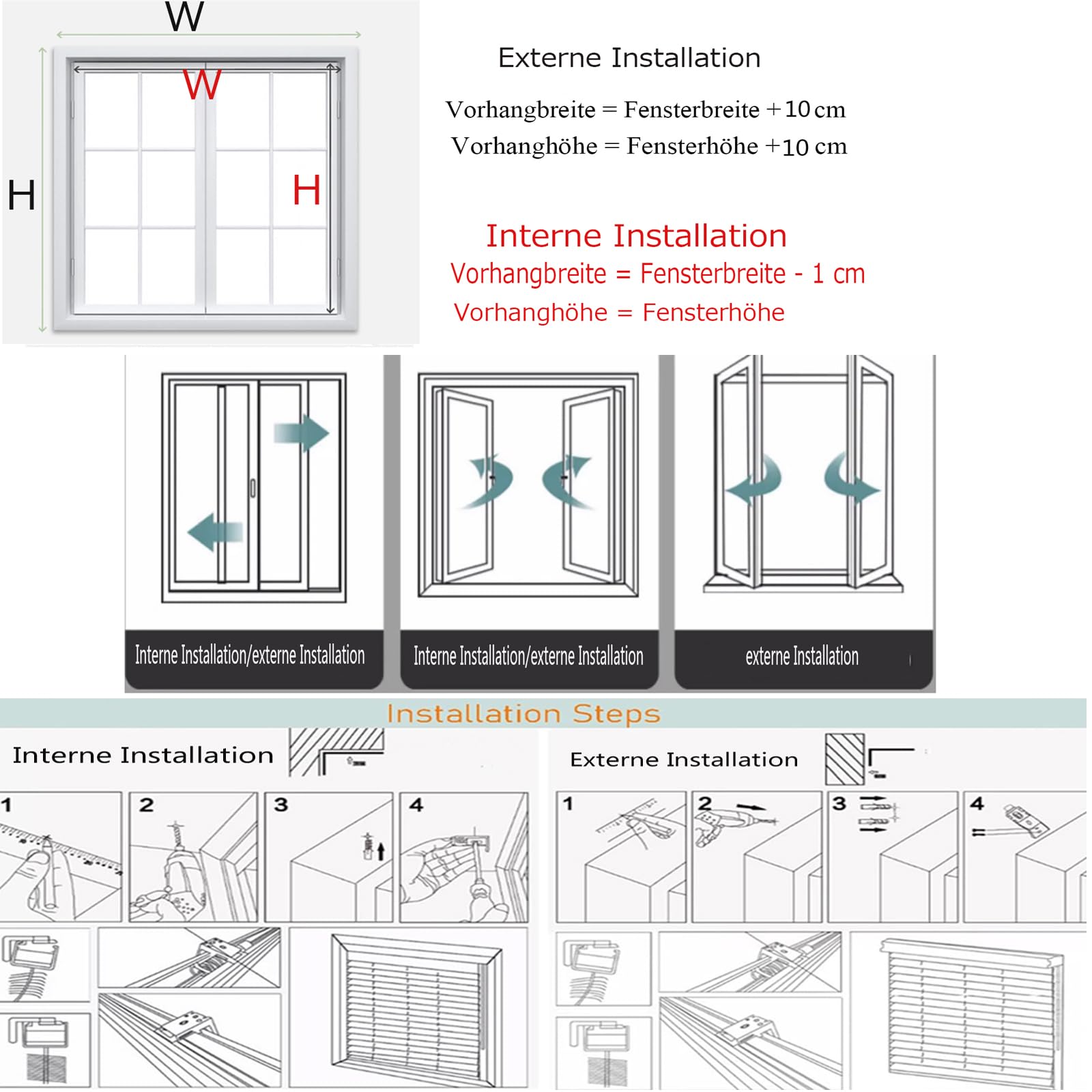 Aluminium-Jalousien,Metall-Jalousette Für Fenster,Innen Verdunkelungs-Rollo,Fensterjalousie Lamellen-Rollo,Wasserdicht,Lichtanpassung,Sichtschutz,Anpassbar,Breite x Höhe (155cm x 100cm)