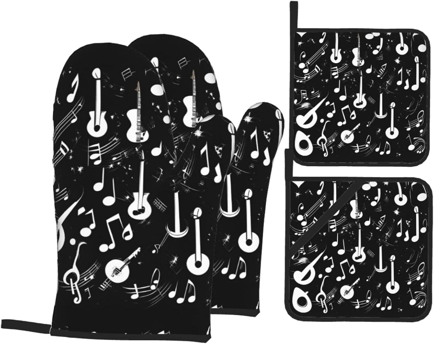 Music Symbols Love Kitchen baking four piece set, fit for cooking and baking, oven, microwave, and outdoor barbecue