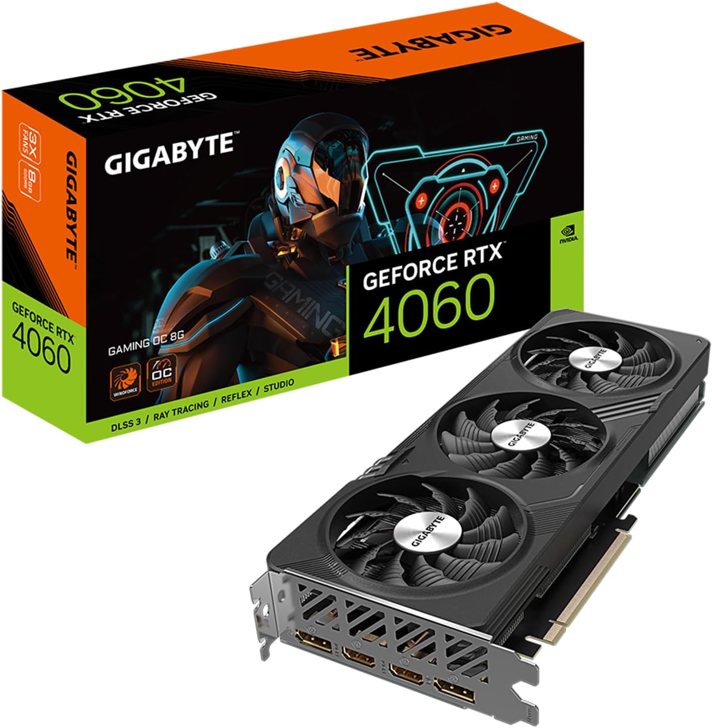 Gigabyte GeForce RTX 4060 Gaming OC 8G Graphics Card, 3X WINDFORCE Fans, 8GB 128-bit GDDR6, GV-N4060GAMING OC-8GD Video Card