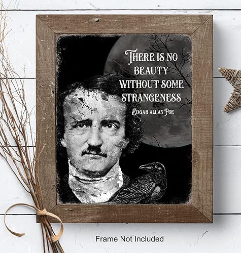 Miniatura 7 de Edgar Allan Poe Gothic Decor - The Raven Spooky Creepy Scary Wall Art - Goth Poster Sign Picture Print - Pagan Witch Wicca, Wiccan Gifts -